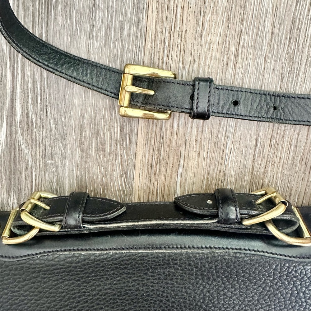 DOONEY AND BOURKE Vintage Black Leather Shoulder Bag Purse AWL - Picture 4 of 16